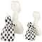 White Ceramic Checkered Dog Balloon Sculpture Set
